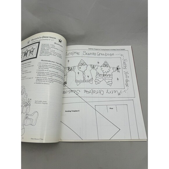 Fiber Mosaics All Star Santa Review Leslie Beck Quilt Patterns Pillows Rugs Book - Picture 9 of 10